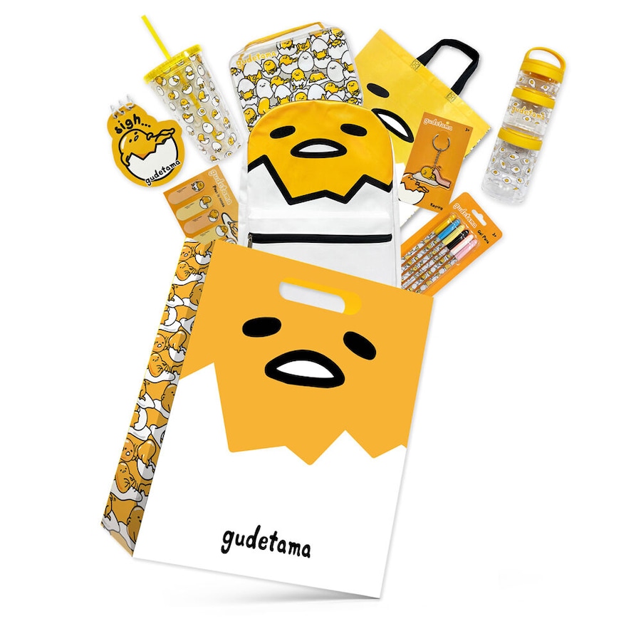 Gudetama Themed Showbag S4 w/ Backpack/Bento Box/Lunch Bag/Notepad/Clip Set