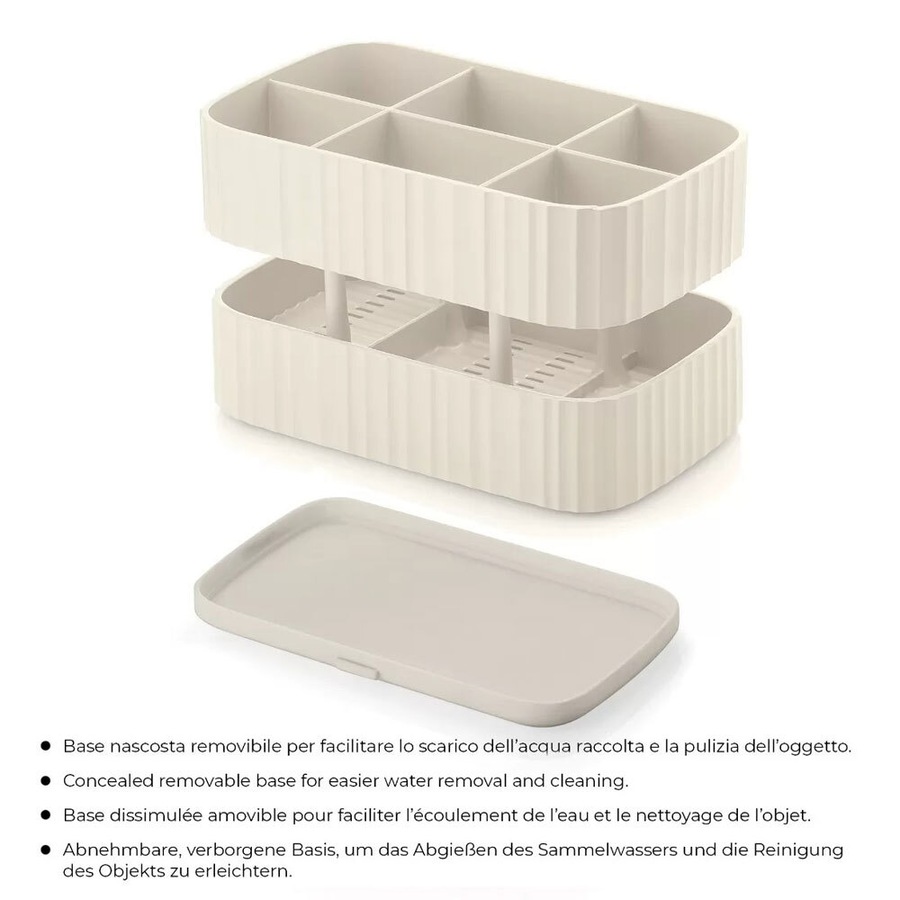 Guzzini 17x11cm Cutlery Drainer Kitchen Utensil Storage Basket Holder White