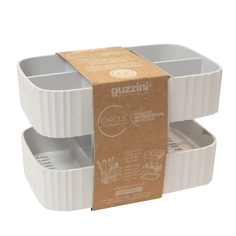 Guzzini 17x11cm Cutlery Drainer Kitchen Utensil Storage Basket Holder White