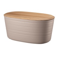 Guzzini Earth Tierra 39.2cm/10L Bread Bin/Storage w/ Bamboo Top Cover Taupe