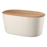 Guzzini Tierra 39.2x23.2cm Bread Storage Bin w/ Bamboo Breadboard Top White