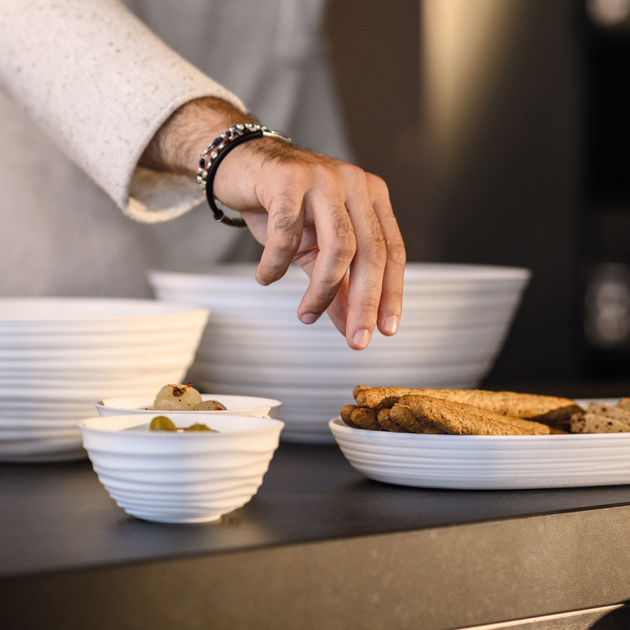 Guzzini Tierra Plastic 12.2cm/348ml Round Soup/Rice Bowl Container Small White