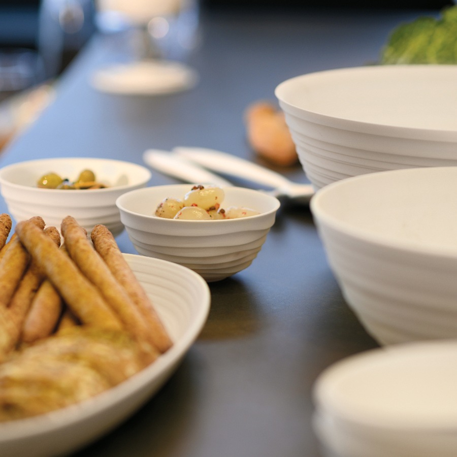 Guzzini Tierra Plastic 12.2cm/348ml Round Soup/Rice Bowl Container Small White