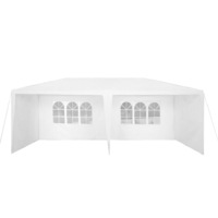 Hacienda 6x3m Marquee Gazebo Tent w/6 Walls Picnic/Garden/Backyard/Party White