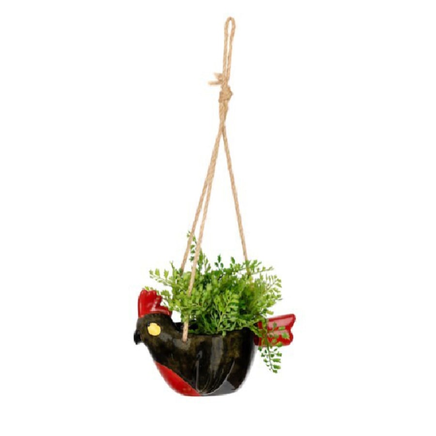 Hanging Cocky 22cm Pot Planter Storage w/ Jute Hanger Garden Home Decor Assorted