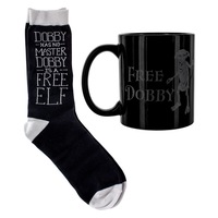 Harry Potter Wizarding World Free Dobby Novelty Mug & Socks Set Black/Grey