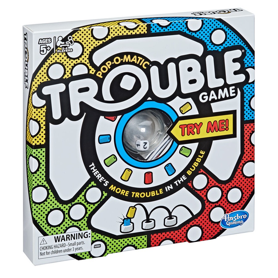 Hasbro Classic Trouble Board Game With Pop-o-Matic Bubble Dice 5Y+