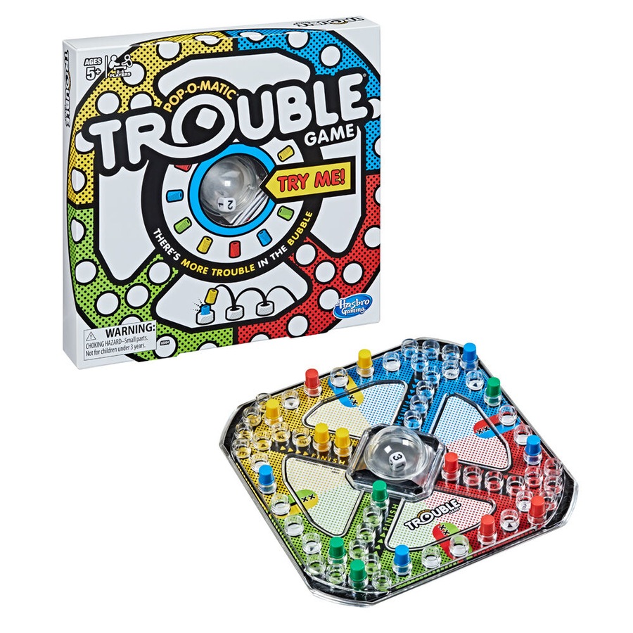 Hasbro Classic Trouble Board Game With Pop-o-Matic Bubble Dice 5Y+