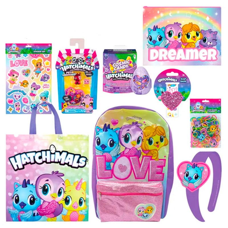 Buy Hatchimals Kids Showbag w/ Backpack/Loom Bands/Headband/Pencil Case ...