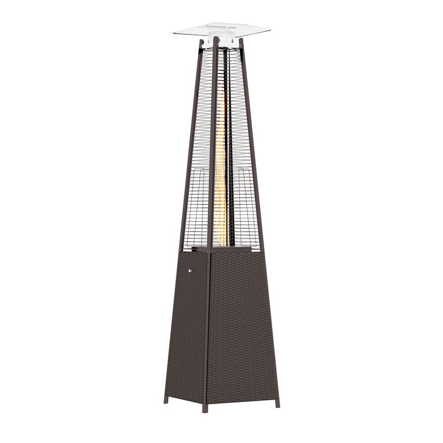 Havana Outdoors Steel Gas Pyramid Patio/Garden Outdoor Heater 227x52cm Rattan