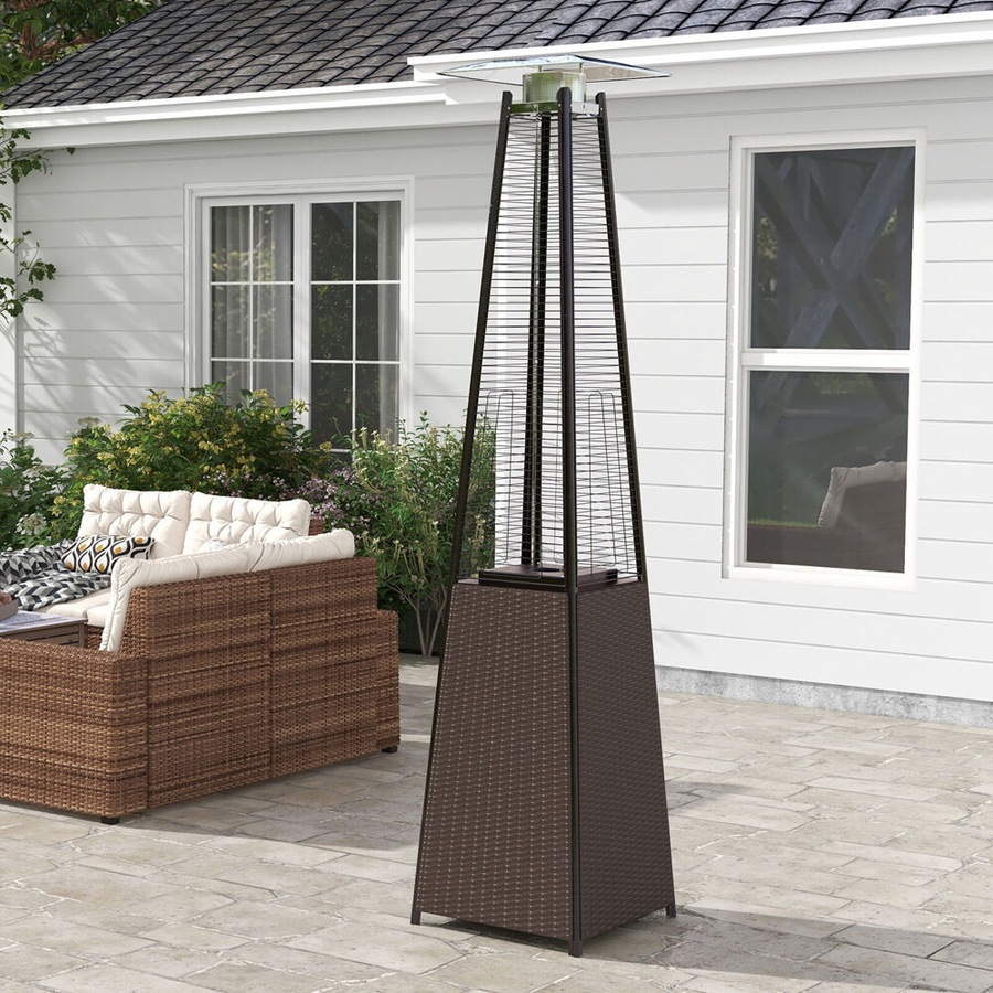 Havana Outdoors Steel Gas Pyramid Patio/Garden Outdoor Heater 227x52cm Rattan