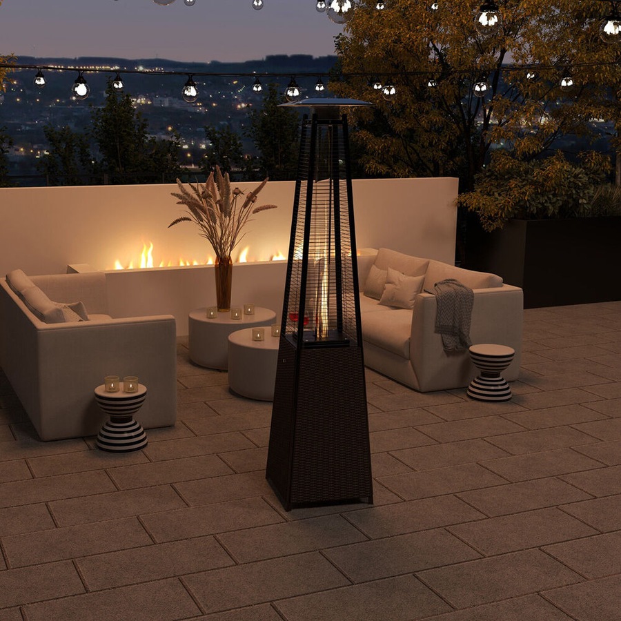 Havana Outdoors Steel Gas Pyramid Patio/Garden Outdoor Heater 227x52cm Rattan