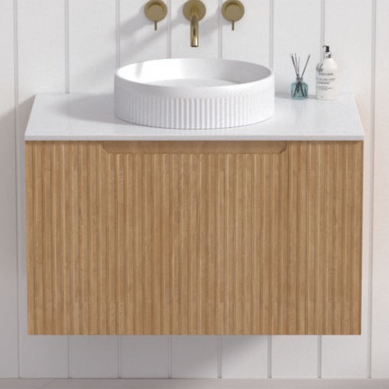 Buy Haven Home Flinders Wall Hung Bathroom Vanity 750mm Timber w ...