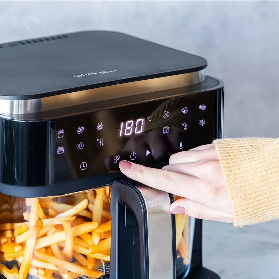 Healthy Choice 6L Digital Air Fryer/Electric Airfryer Oven w/Glass Basket 1400W
