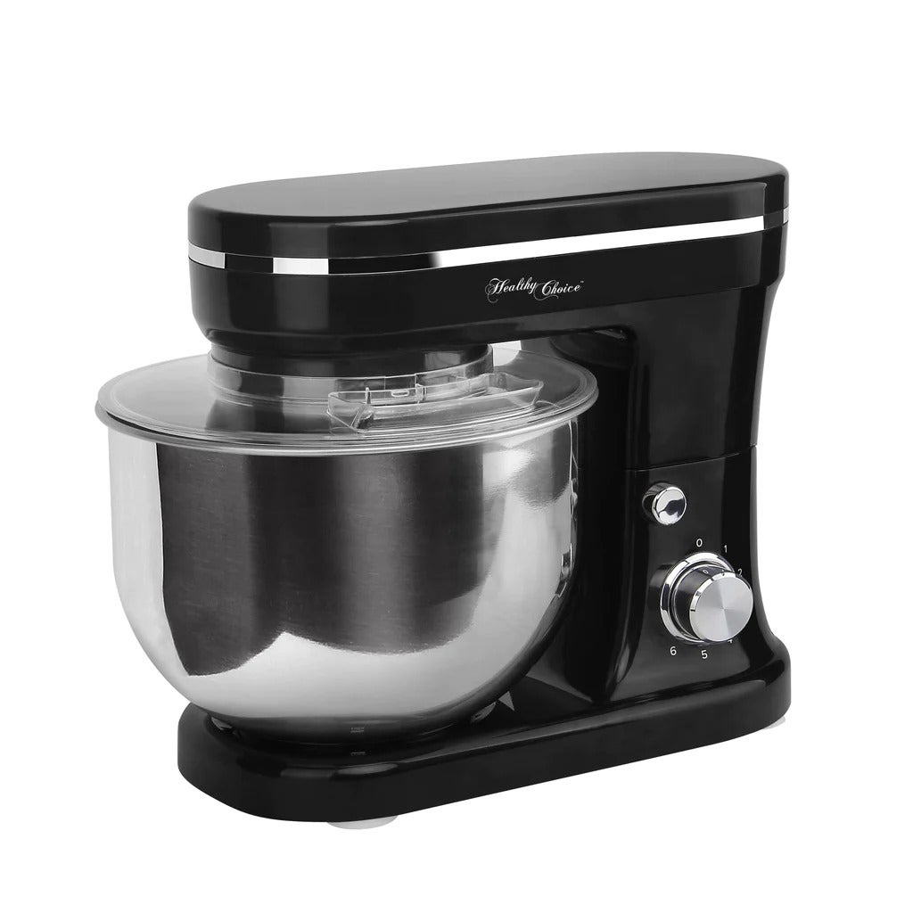 Healthy Choice Electric 1200W Mix Master 5L Stand Mixer w/Bowl/Whisk/Beater BLK