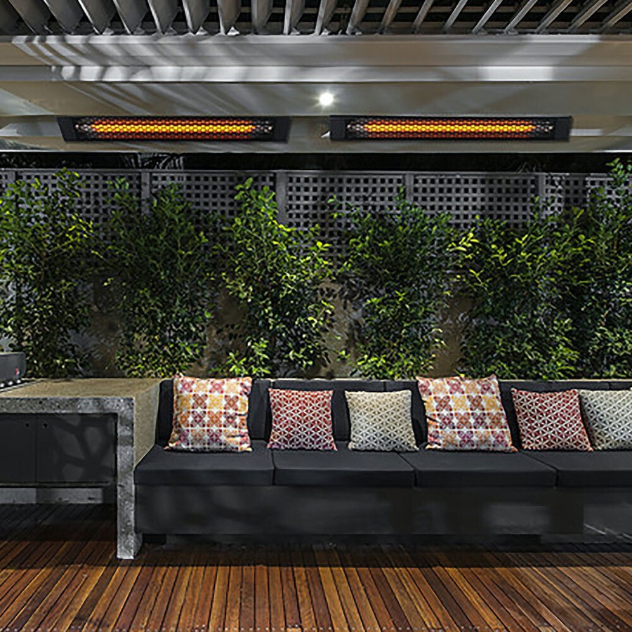 Heatstrip 3200W Intense Electric Heater & 2pc 60cm Heater Ext Mount Poles Black