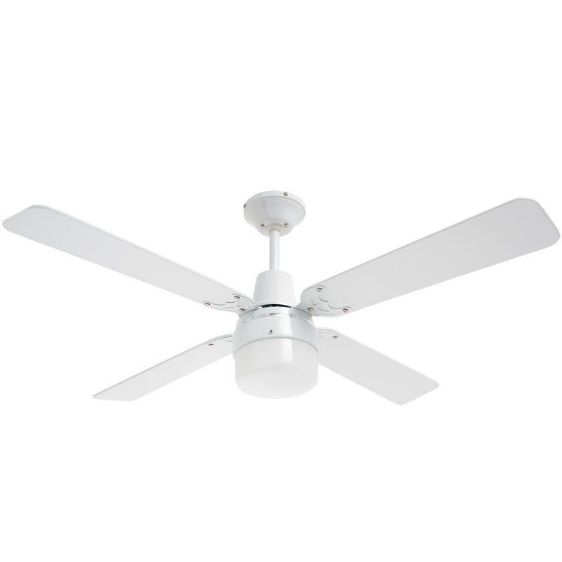 Heller Cohen 1200mm White Cherry Wood Ceiling Fan Clipper Light 4 Blades 3 Sd Fans 9312737095008 - Cherry Wood Ceiling Fans With Lights
