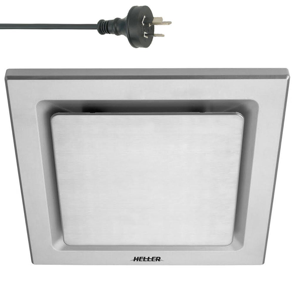 Heller 25cm DIY Square Ducted Exhaust Fan w/ Duct Kit/Bathroom/Laundry Silver