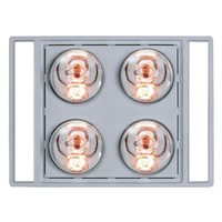 Heller 3 in 1 LED Ceiling Bathroom Exhaust Fan w/ Duct Kit/Heat Globes Silver