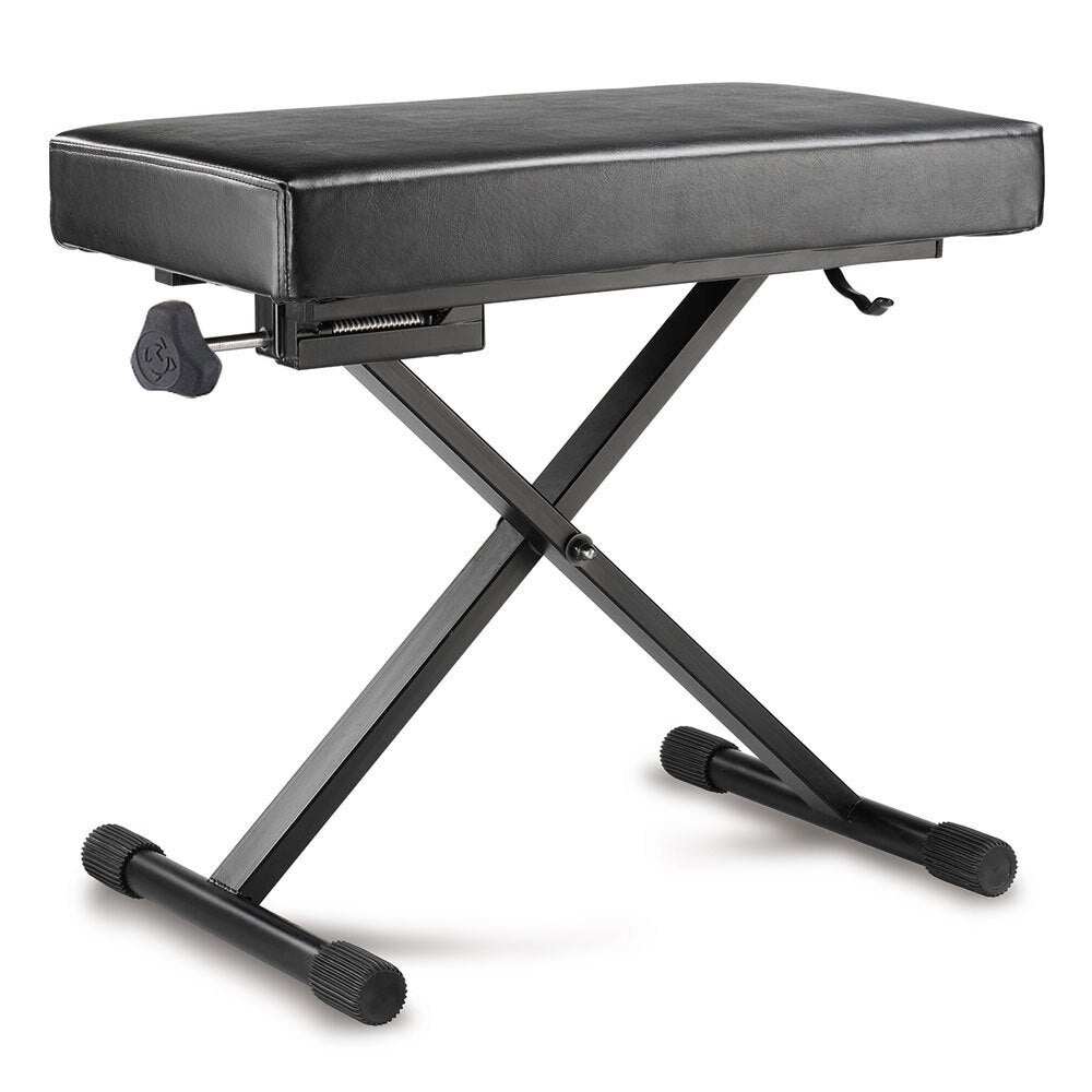 Hercules EZ Height Adjustable X Type Music Keyboard/Piano Bench Seat Stool Black