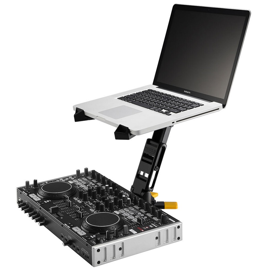 Hercules DJ Laptop Stand/Holder w/Adjustable Angle/Height Mixer Folding Design