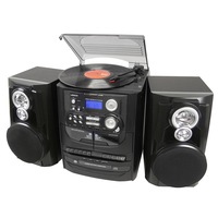 Hi-fi Turntable Vinyl LP/3 CD Player/Dual Cassette Recorder Record/AM/FM Radio