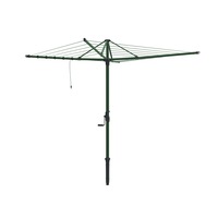 Hills 6 Line Rotary Steel Clothesline Outdoor 38m Drying Space Cottage Green