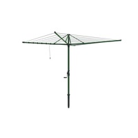 Hills 7 Line Rotary Steel Clothesline Outdoor 48m Drying Space Cottage Green