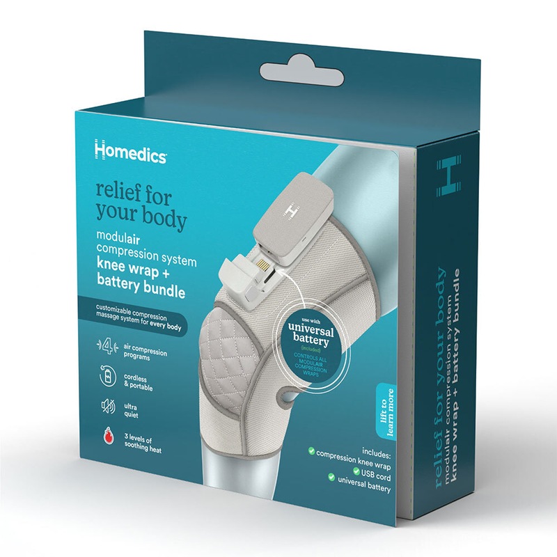 Buy Homedics Modulair Knee Compression Wrap Soothing Sleeve and ...