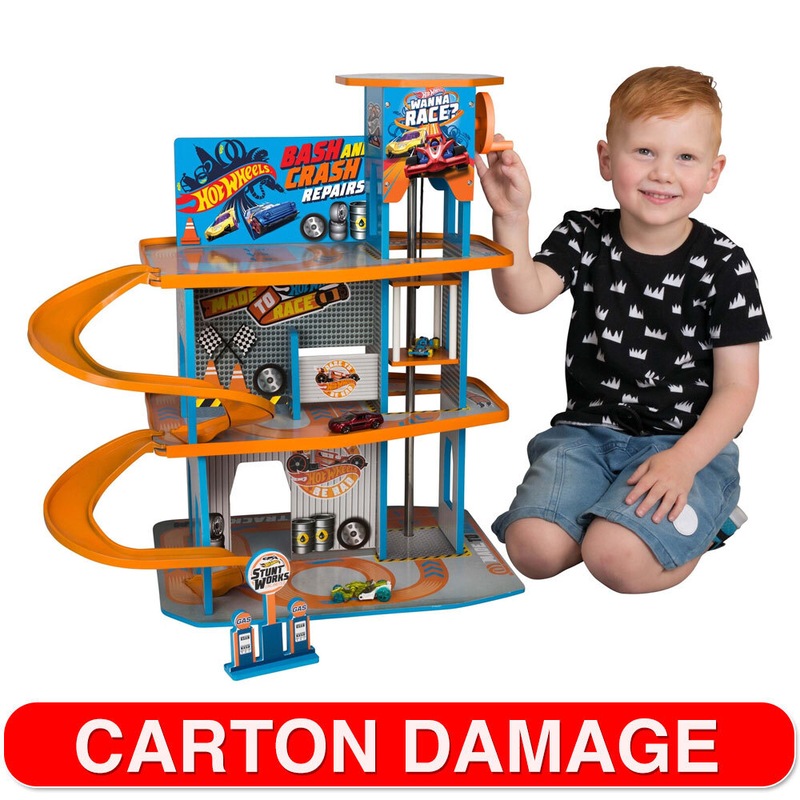 Buy Hot Wheels 63cm Wooden MultiStorey Car Playset Garage Kids 5y