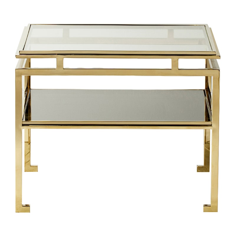 Buy Hudson Living Cosenza 57x46cm Stainless Steel Side Table w/Glass ...