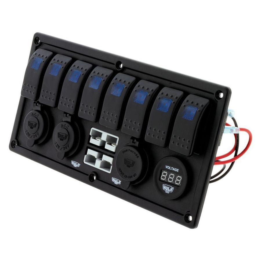 Buy Hulk 8 Way Switch Panel With 50A Plugs ACC Power Socket & USB 12 ...