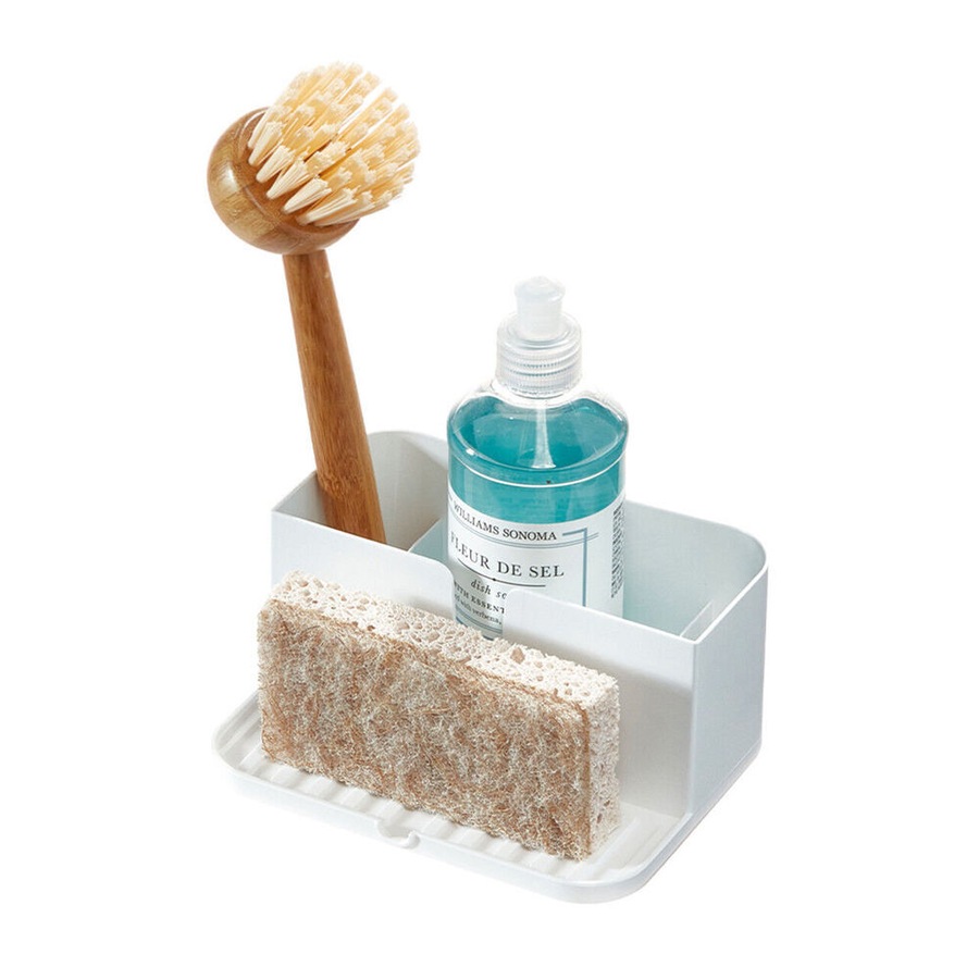 iDesign Classic Plastic Sink Caddy w/ Tray Kitchen/Bathroom Organiser White