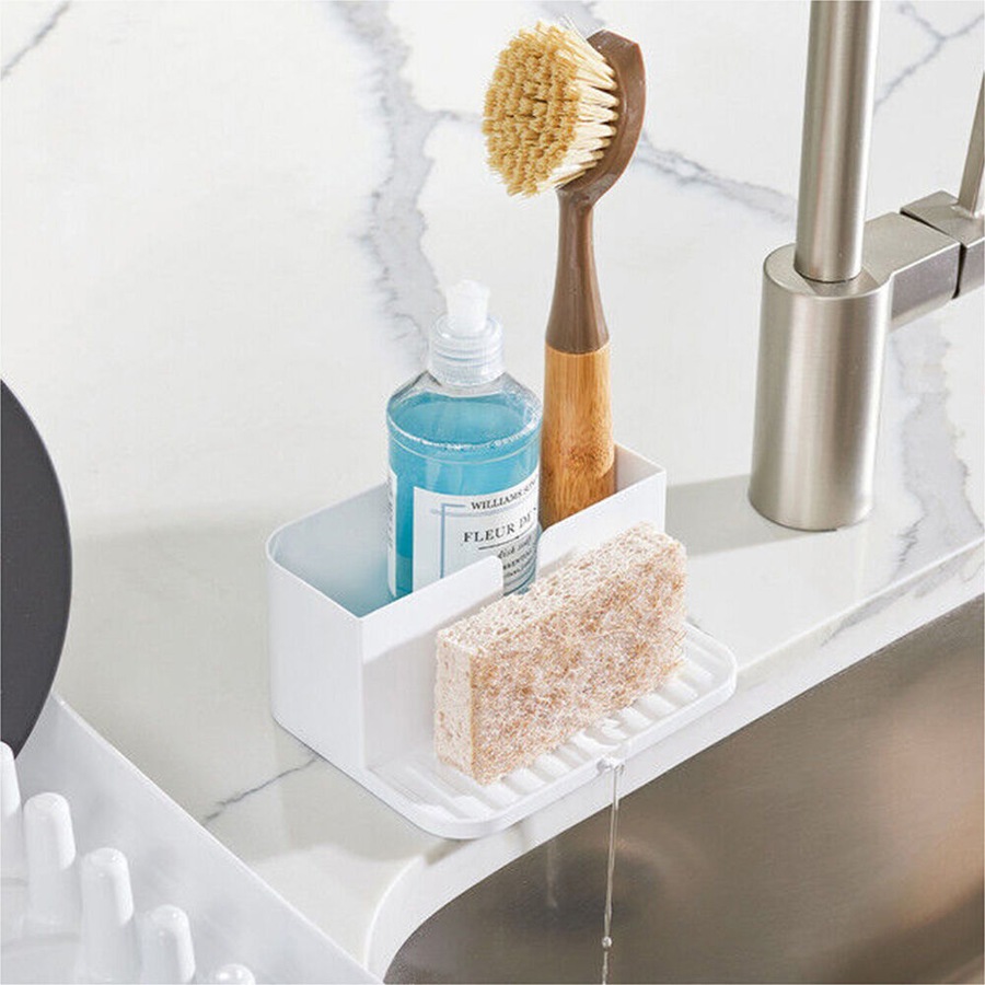 iDesign Classic Plastic Sink Caddy w/ Tray Kitchen/Bathroom Organiser White