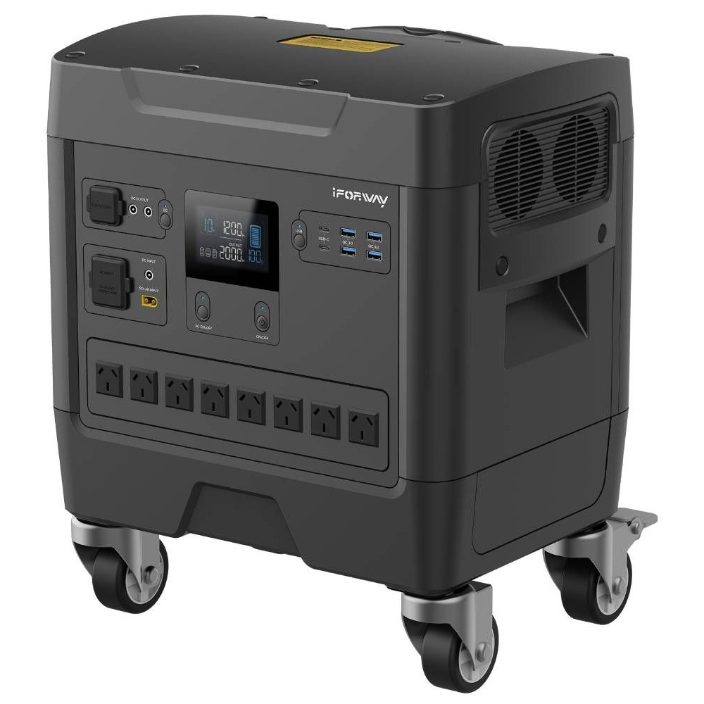iForWay 3600W Battery Outdoor Camping Power Station Portable Generator Black Australia