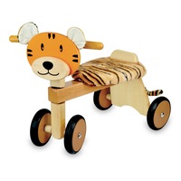 Im Toy 44cm Wood Paddie Rider Tiger Kids/Children 4-Wheel Ride-On Fun Toy 12m+