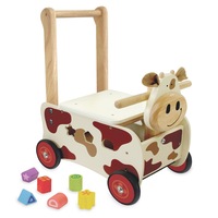 Im Toy 45cm Wood Walk & Ride Cow Sorter Kids Interactive Play Ride-On Toy 12m+