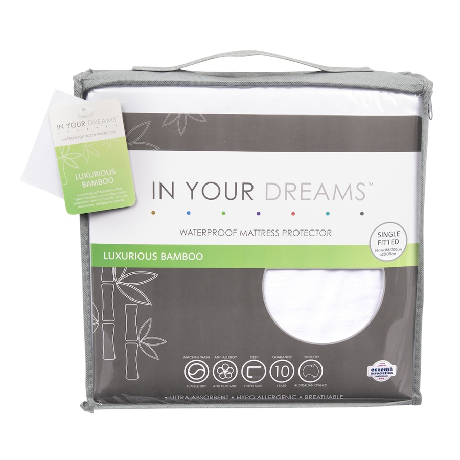 In Your Dreams Single Cooling Bamboo Waterproof Mattress Protector - 130GSM