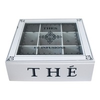 Infusions MDF 24cm Tea Box Home/Kitchen Decorative Teabag Organiser Large White
