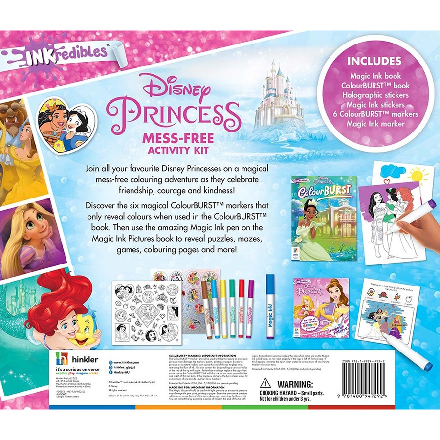 Inkredibles Disney Princess Colouring Activity Kit Kids/Children Art 3y+