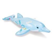 Intex 1.7M Dolphin Kids Inflatable Ride-On Swimming Pool Floats Water Raft 3y+