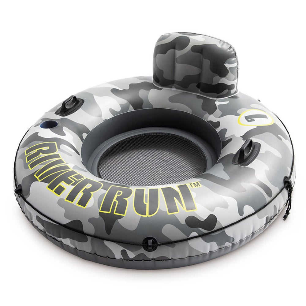 Intex 134cm Camo River Run 1 Inflatable Round Ride-On Seat Tube Pool/Beach Float