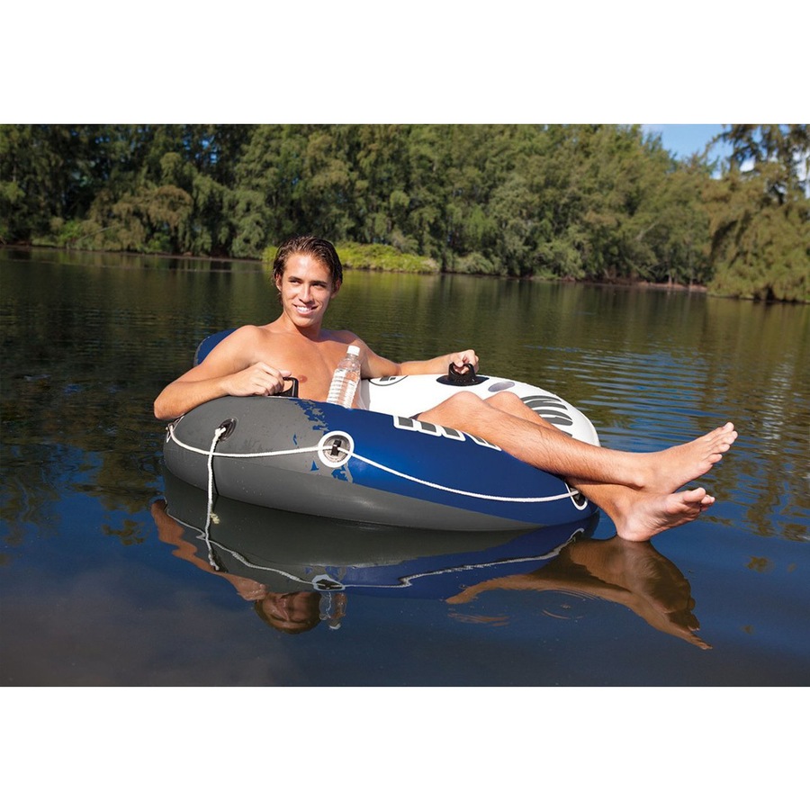 Intex 135cm Inflatable Round Ride-On Seat Run Tube River/Pool/Float Adult/Kids