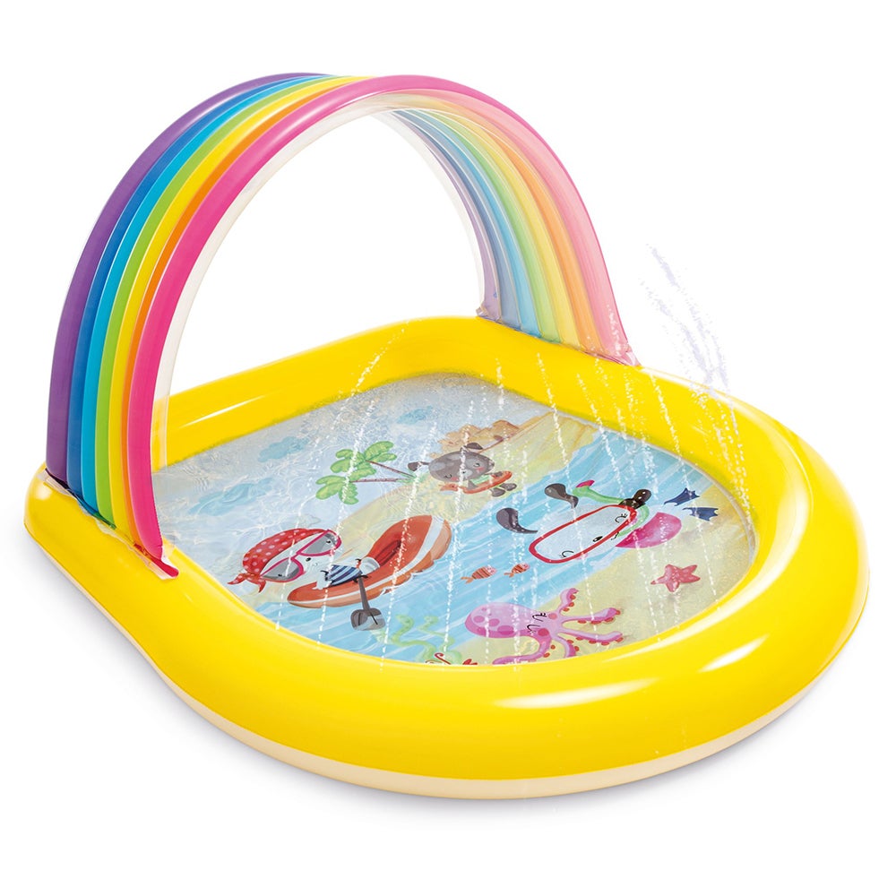 Intex 147x130cm Outdoor/Patio Rainbow Arch Spray Inflatable Baby/Kids Pool 2y+