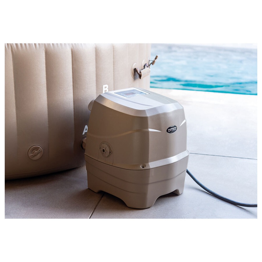 Intex 196cm Inflatable PureSpa Bubble 4 Person Outdoor Hot Tub/Pool Beige