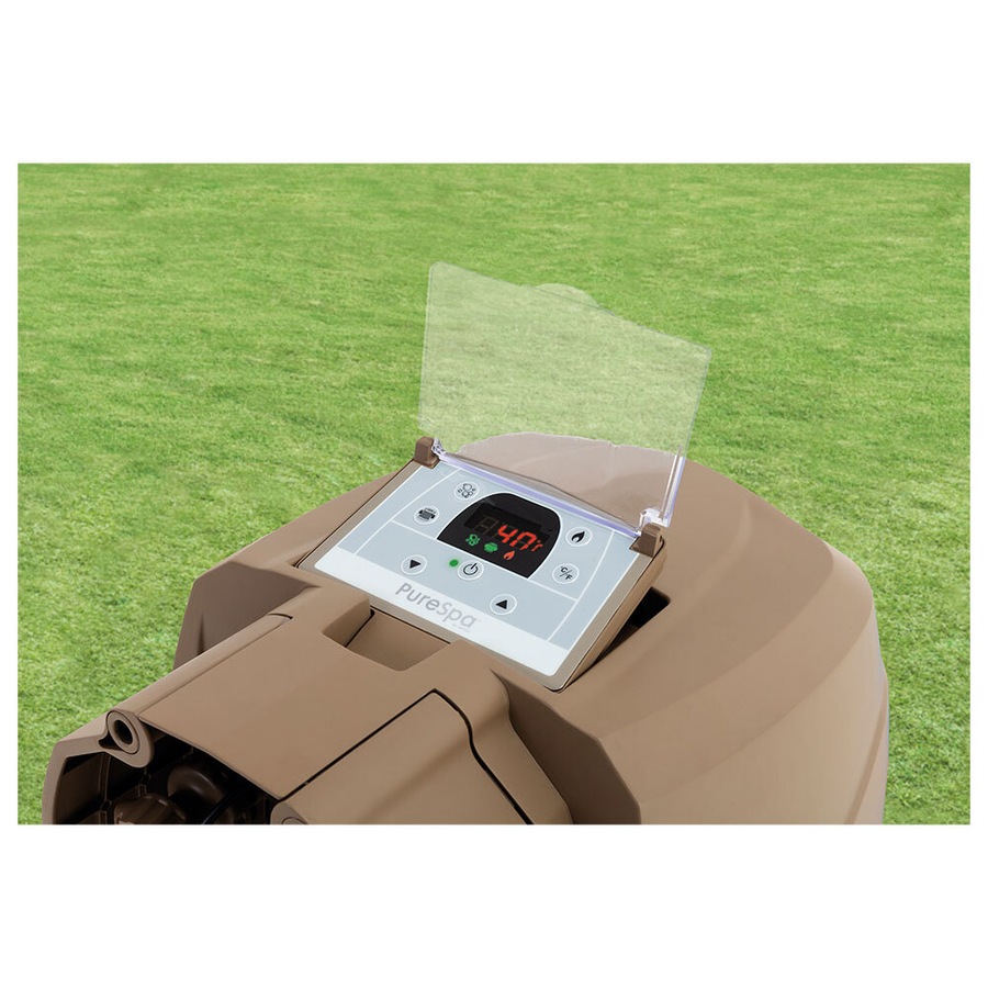 Intex 196cm Inflatable PureSpa Bubble 4 Person Outdoor Hot Tub/Pool Beige