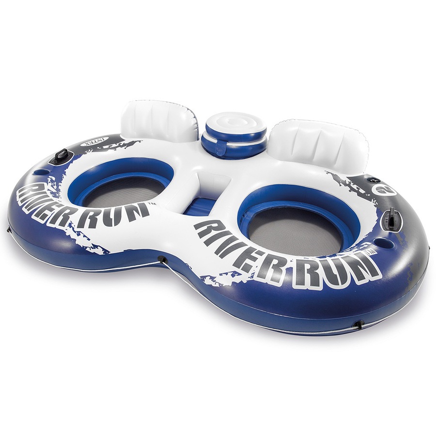 Buy Intex 243cm Inflatable Round Dual Seat Pool River Run Tube Float w ...