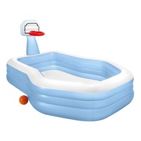 Intex 257cm Inflatable Swim Center Shootin' Hoops Family Pool w/Basket Ball 3y+