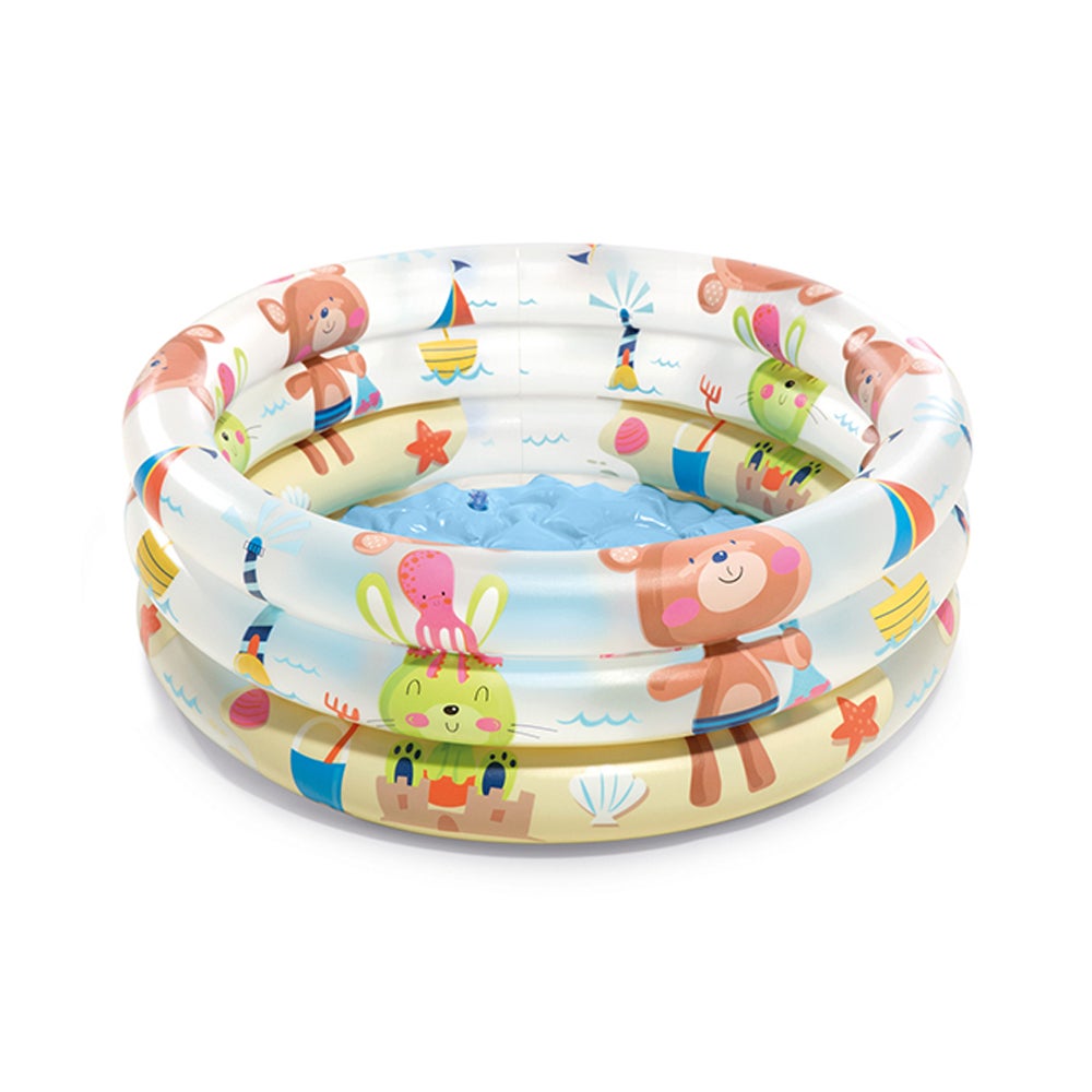 Intex Beach Buddies 3 Ring 61x22cm Inflatable Kids Swim Pool Water Bath Tub 1y+