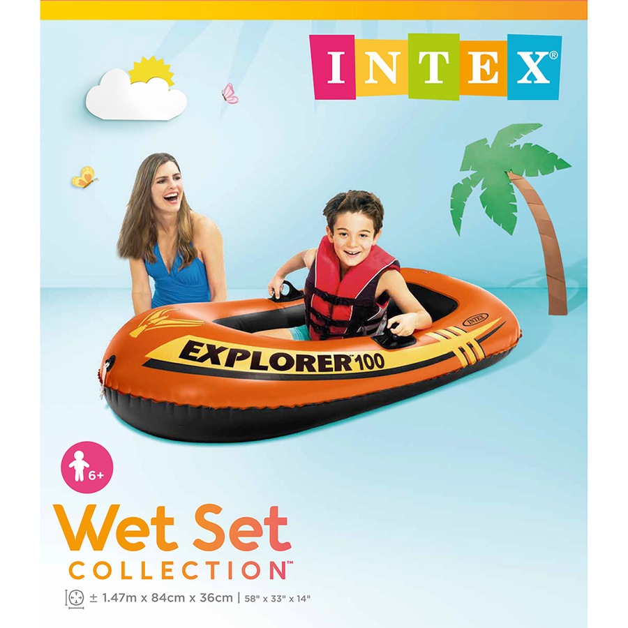 Buy Intex Explorer 100 Inflatable Boat Swimming Pool Float Toy Kids ...
